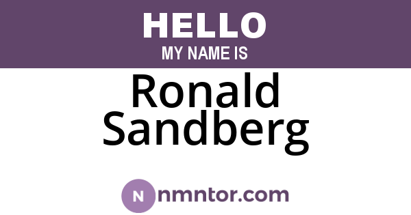 Ronald Sandberg
