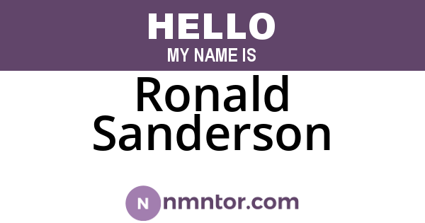 Ronald Sanderson