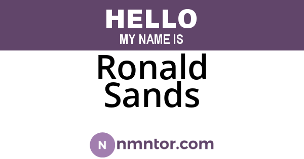 Ronald Sands
