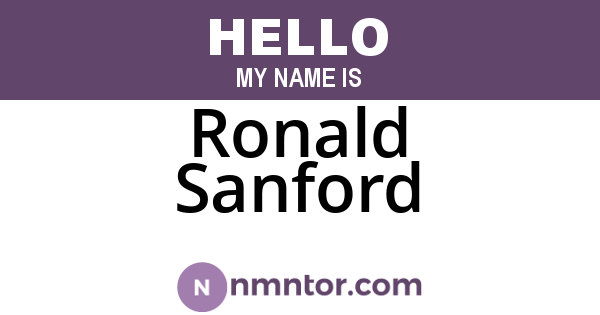 Ronald Sanford