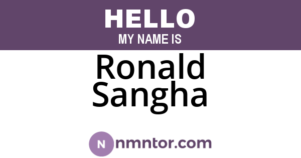 Ronald Sangha
