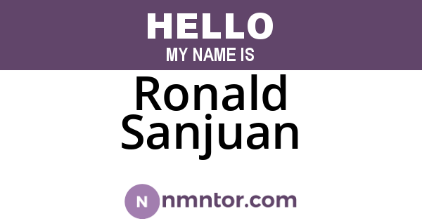 Ronald Sanjuan