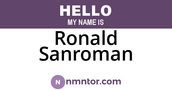 Ronald Sanroman