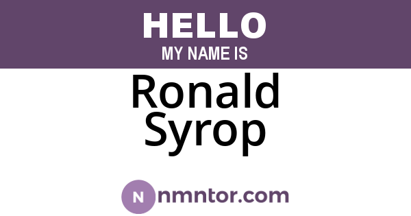 Ronald Syrop