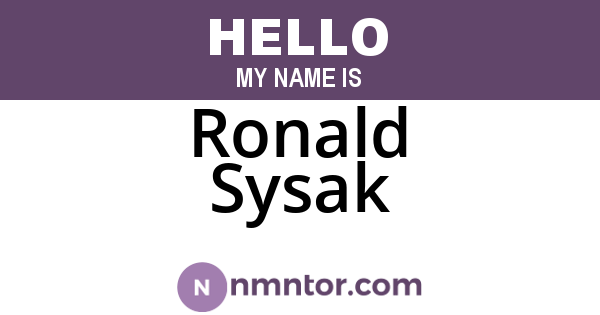 Ronald Sysak