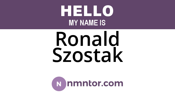 Ronald Szostak