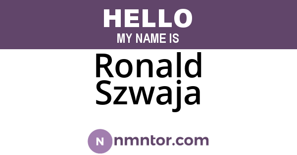 Ronald Szwaja