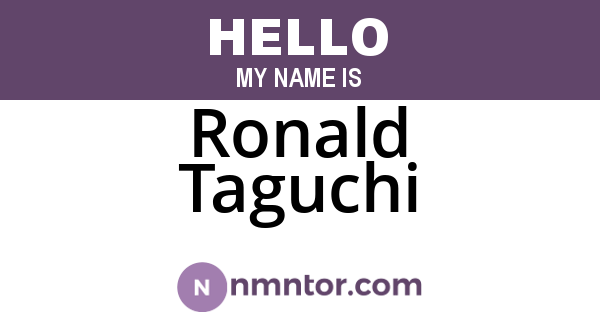 Ronald Taguchi