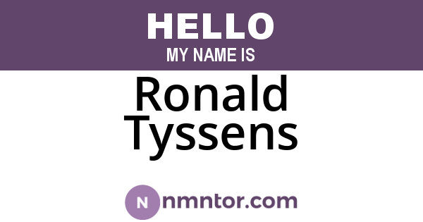 Ronald Tyssens