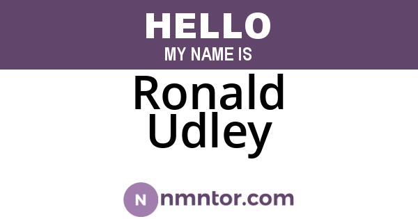 Ronald Udley