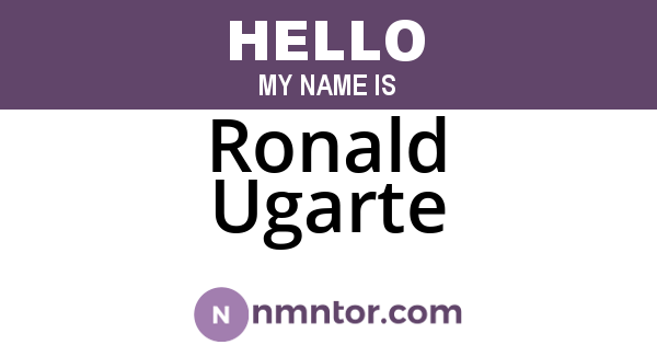 Ronald Ugarte