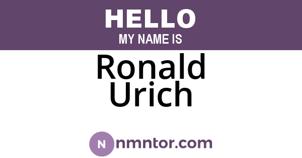 Ronald Urich