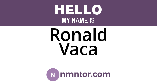 Ronald Vaca