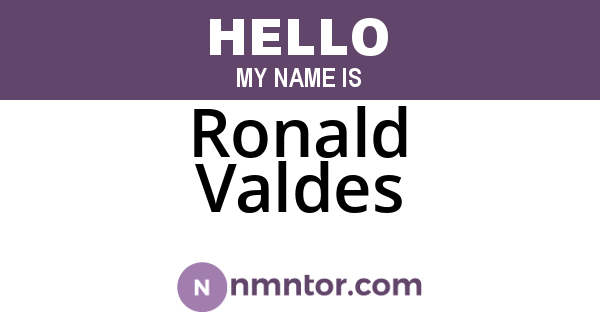 Ronald Valdes