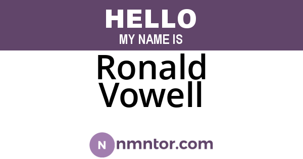 Ronald Vowell
