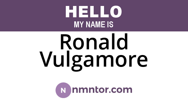Ronald Vulgamore