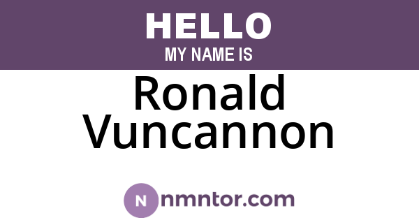 Ronald Vuncannon