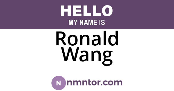 Ronald Wang