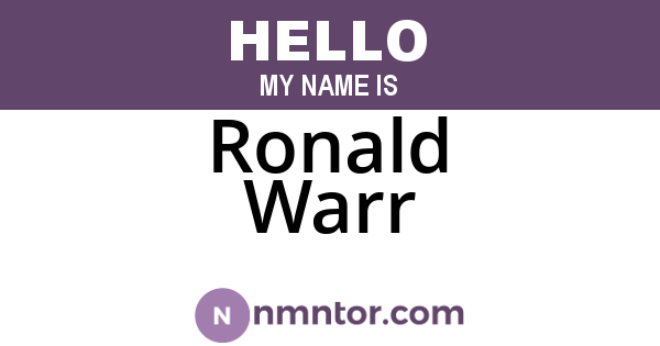 Ronald Warr