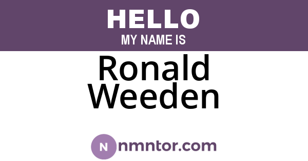 Ronald Weeden