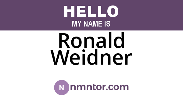 Ronald Weidner