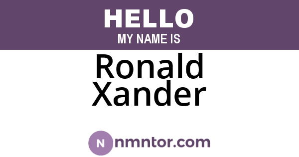 Ronald Xander