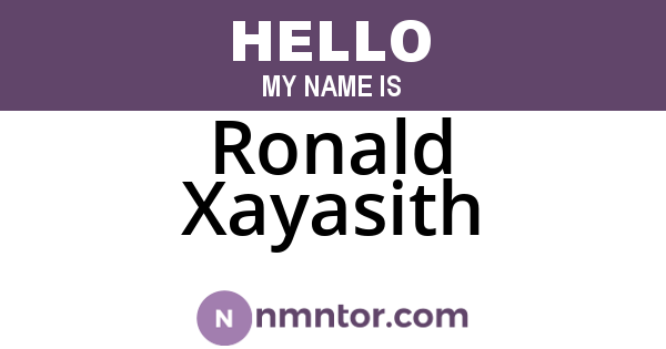 Ronald Xayasith