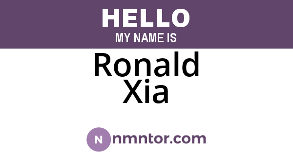 Ronald Xia