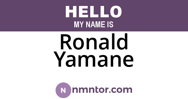 Ronald Yamane
