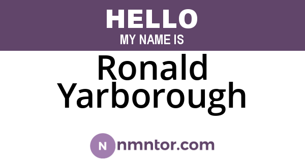 Ronald Yarborough