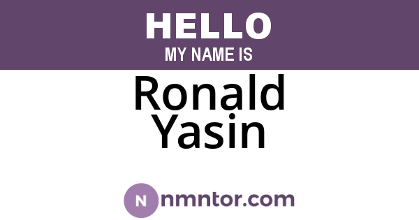 Ronald Yasin