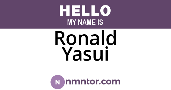 Ronald Yasui