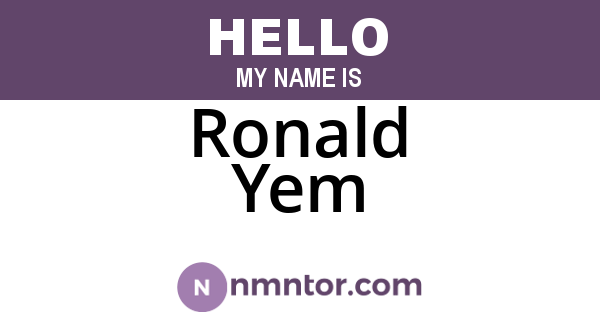 Ronald Yem