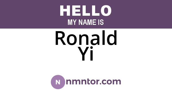 Ronald Yi