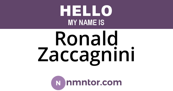 Ronald Zaccagnini