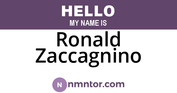 Ronald Zaccagnino