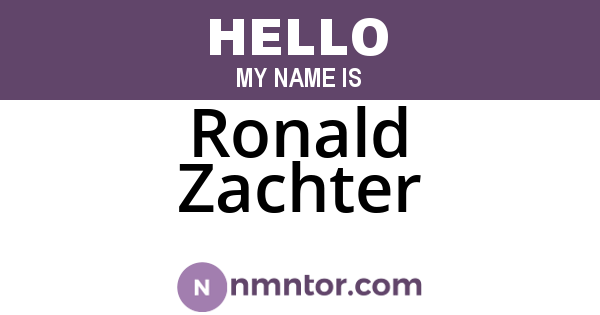 Ronald Zachter