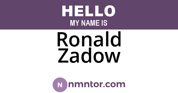 Ronald Zadow