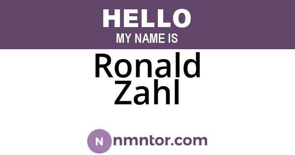 Ronald Zahl
