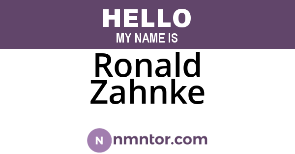 Ronald Zahnke