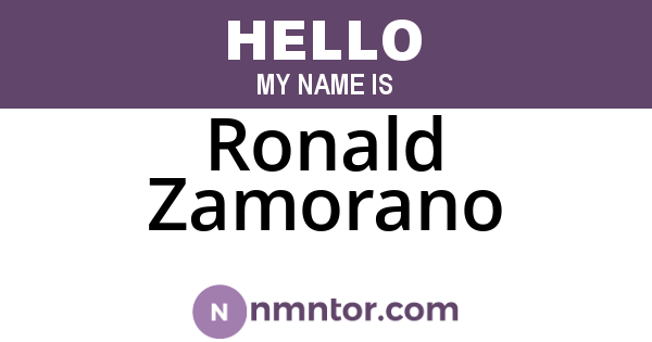 Ronald Zamorano