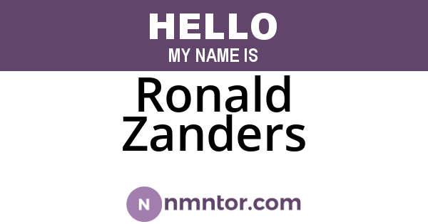 Ronald Zanders