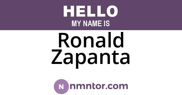 Ronald Zapanta
