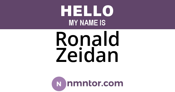 Ronald Zeidan