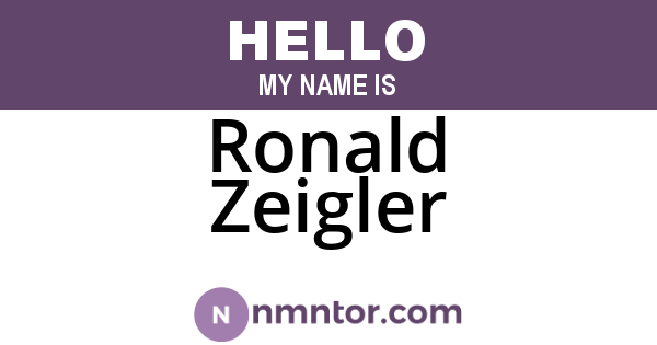 Ronald Zeigler