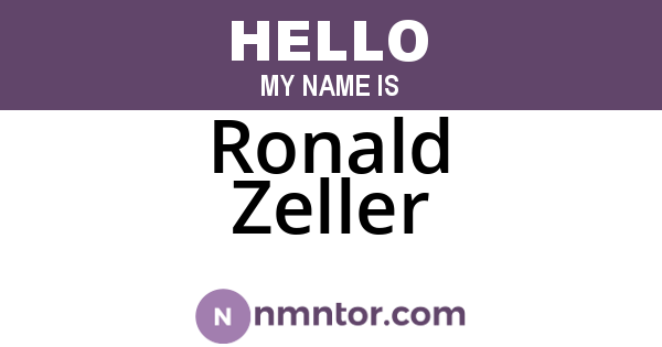 Ronald Zeller