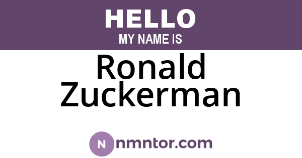 Ronald Zuckerman