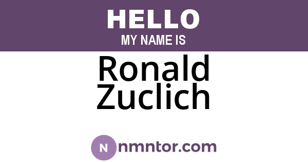 Ronald Zuclich