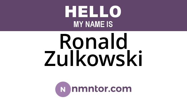 Ronald Zulkowski