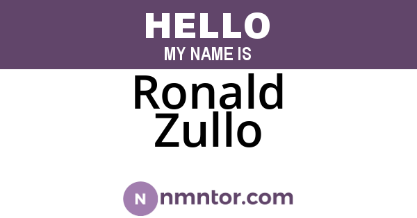 Ronald Zullo